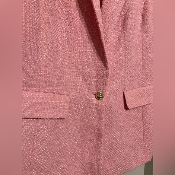 NWOT Endless Rose Tweed Pink Blazer with Notched Lapels - Picture 4 of 5